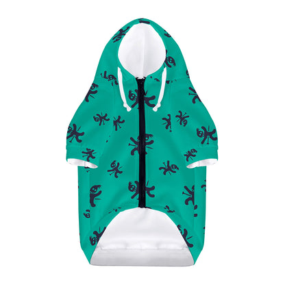 Halloween Voodoo Doll Pattern Print Dog Zip Up Hoodie