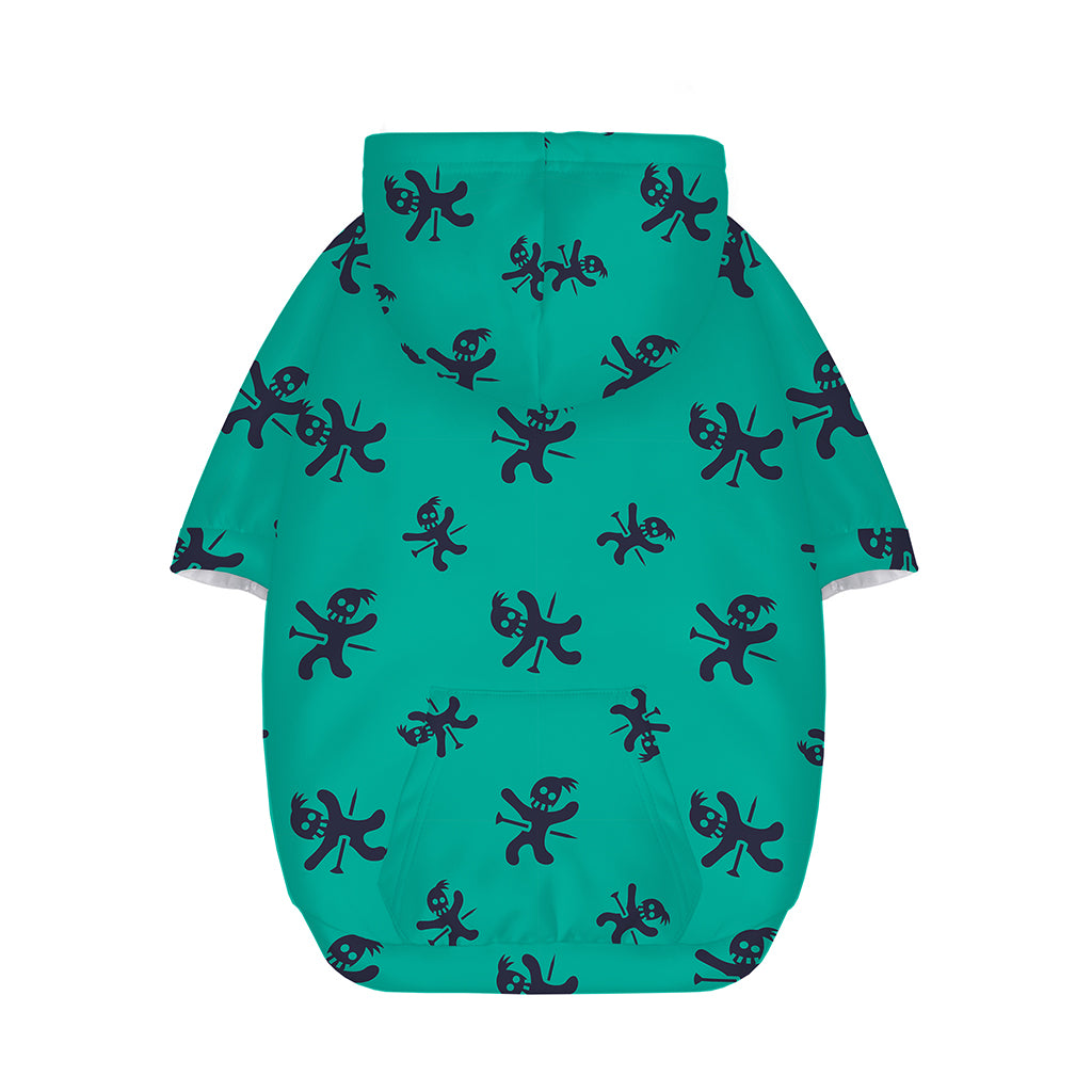 Halloween Voodoo Doll Pattern Print Dog Zip Up Hoodie