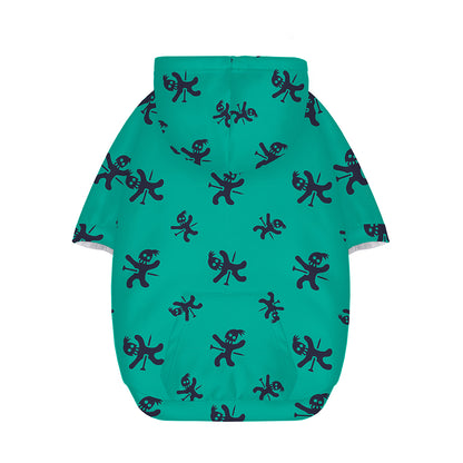 Halloween Voodoo Doll Pattern Print Dog Zip Up Hoodie