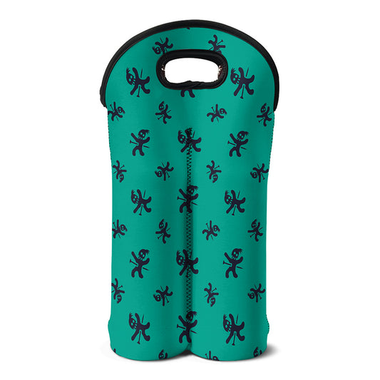 Halloween Voodoo Doll Pattern Print Double Neoprene Wine Tote