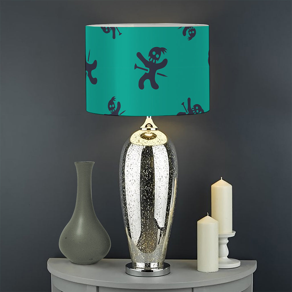 Halloween Voodoo Doll Pattern Print Drum Lamp Shade