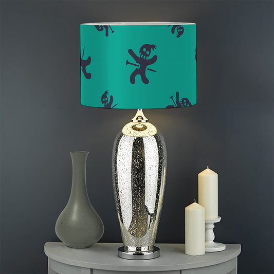 Halloween Voodoo Doll Pattern Print Drum Lamp Shade