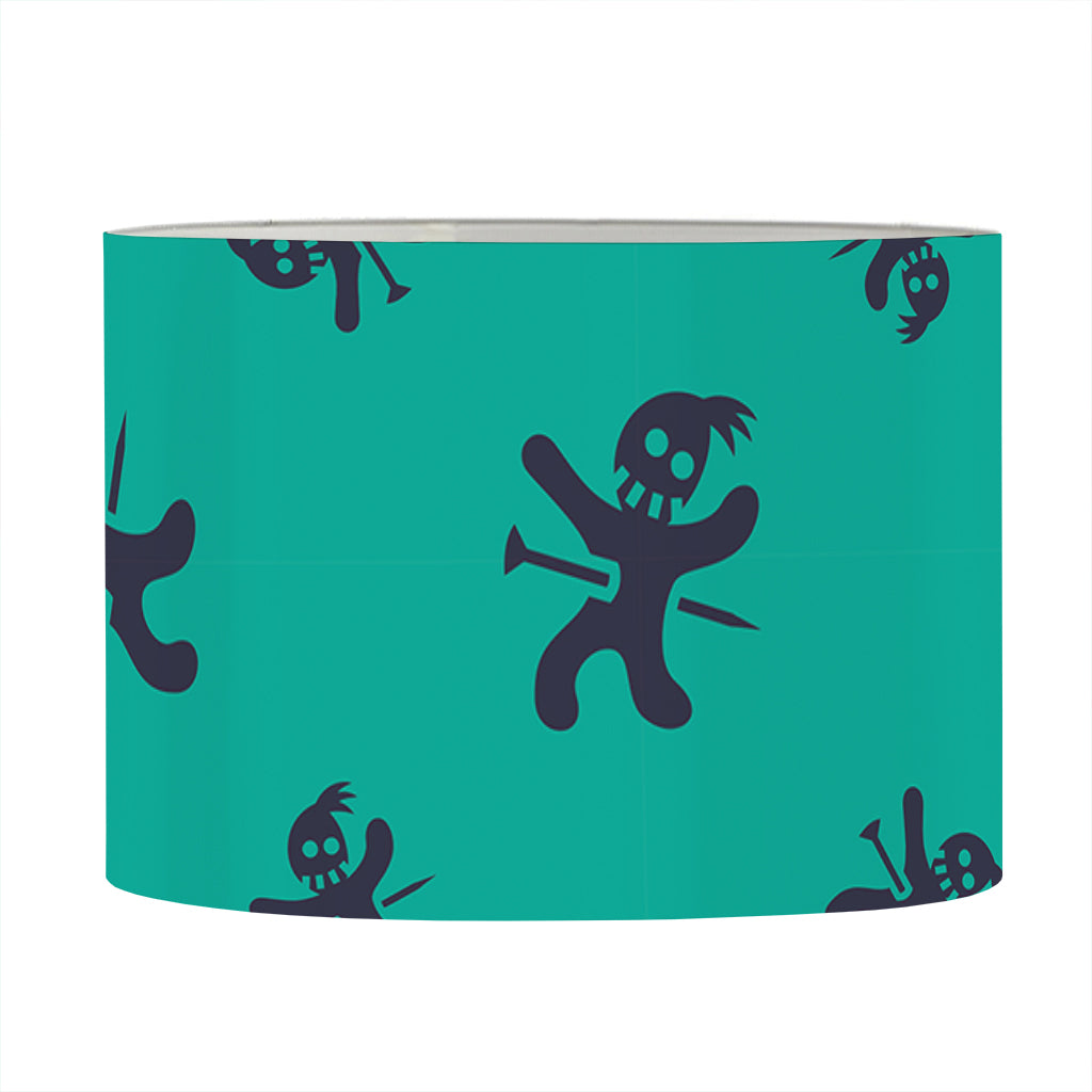 Halloween Voodoo Doll Pattern Print Drum Lamp Shade