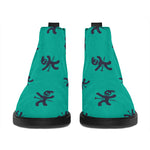 Halloween Voodoo Doll Pattern Print Flat Ankle Boots