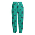 Halloween Voodoo Doll Pattern Print Fleece Lined Knit Pants