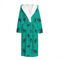 Halloween Voodoo Doll Pattern Print Hooded Bathrobe