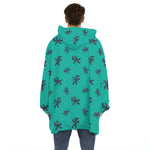 Halloween Voodoo Doll Pattern Print Hoodie Blanket