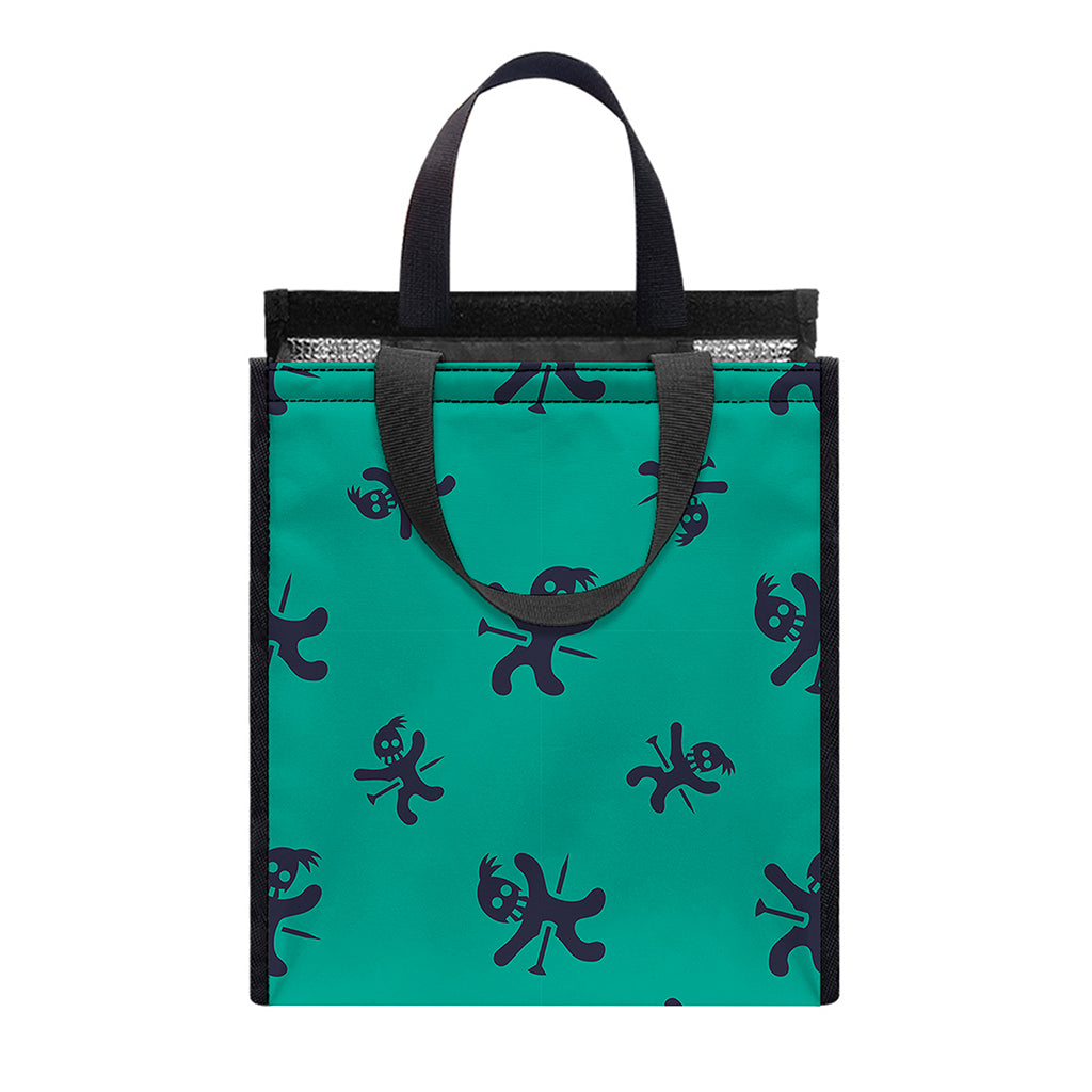 Halloween Voodoo Doll Pattern Print Insulated Lunch Tote