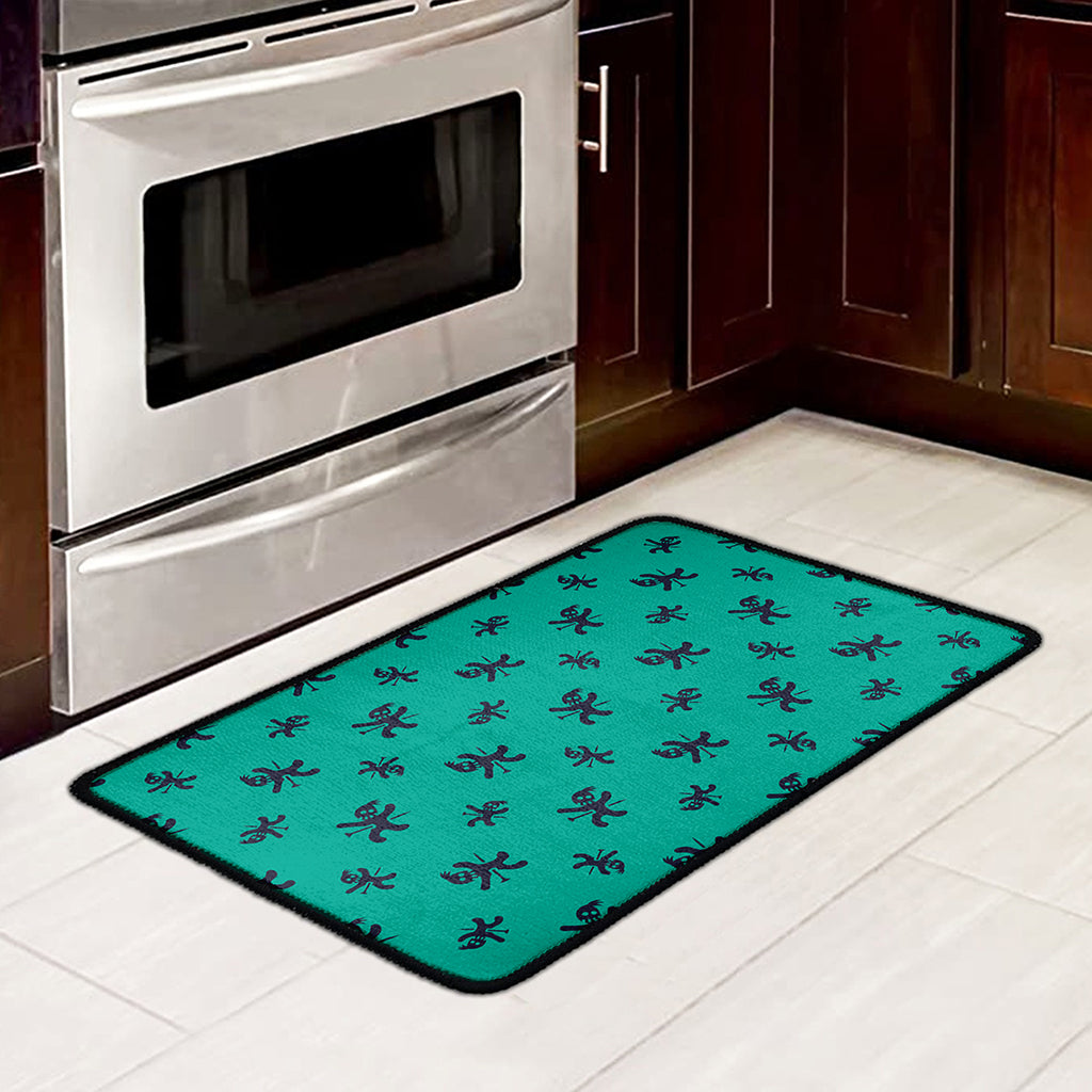 Halloween Voodoo Doll Pattern Print Kitchen Mat