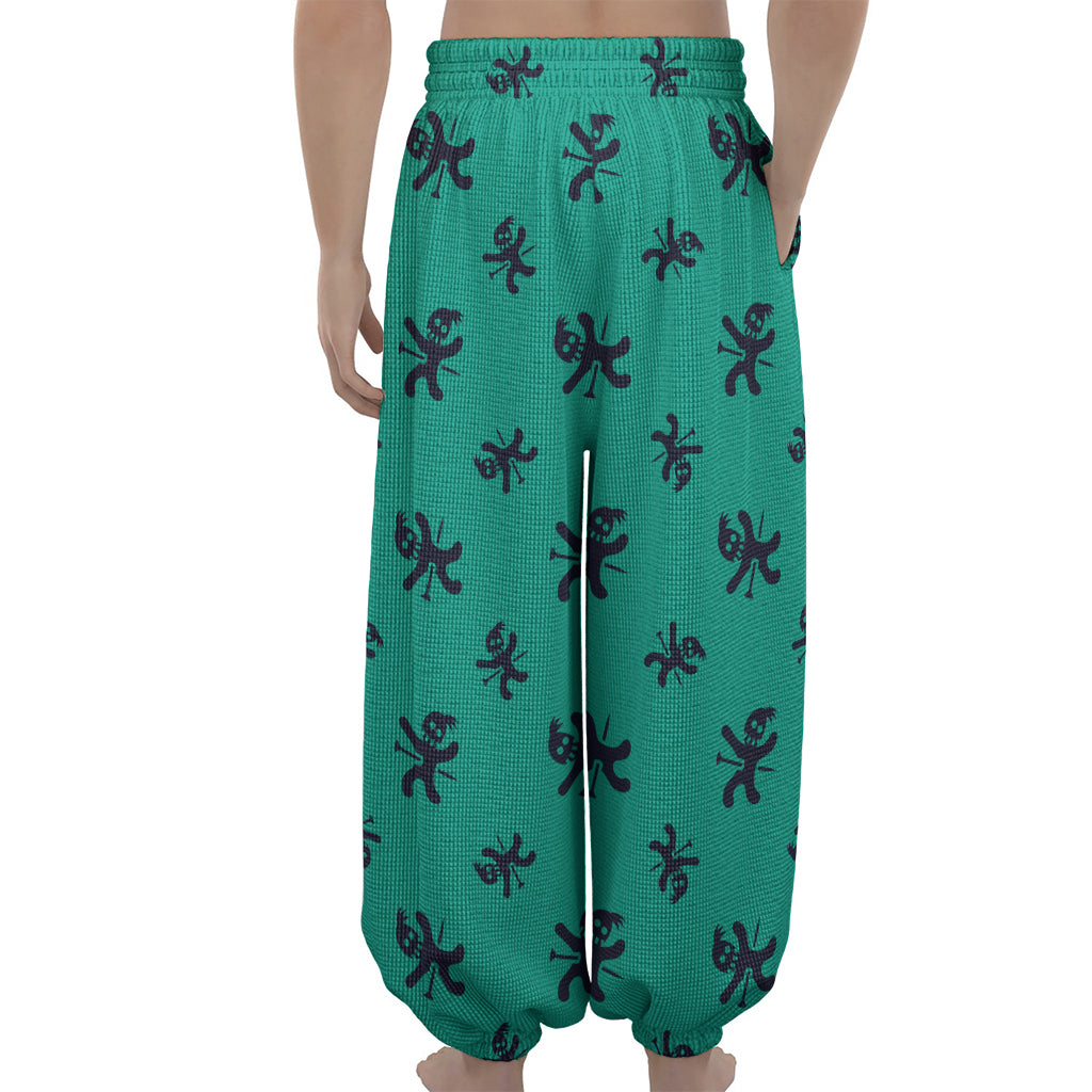 Halloween Voodoo Doll Pattern Print Lantern Pants