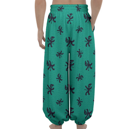 Halloween Voodoo Doll Pattern Print Lantern Pants