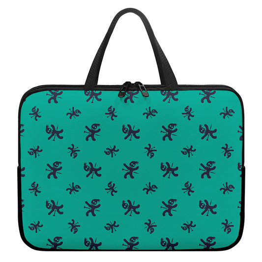 Halloween Voodoo Doll Pattern Print Laptop Sleeve With Handle