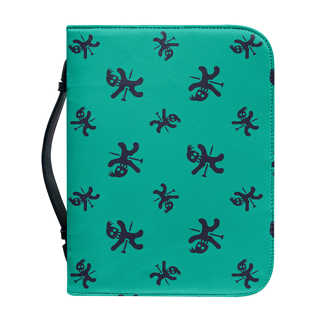 Halloween Voodoo Doll Pattern Print Leather Bible Cover