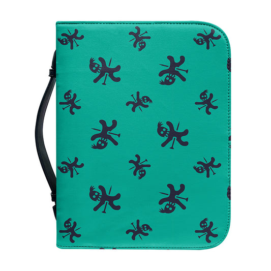 Halloween Voodoo Doll Pattern Print Leather Bible Cover