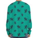 Halloween Voodoo Doll Pattern Print Long Sleeve Baseball Jersey