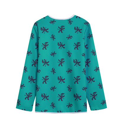 Halloween Voodoo Doll Pattern Print Long Sleeve Short Coat