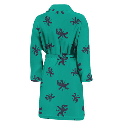 Halloween Voodoo Doll Pattern Print Men's Bathrobe