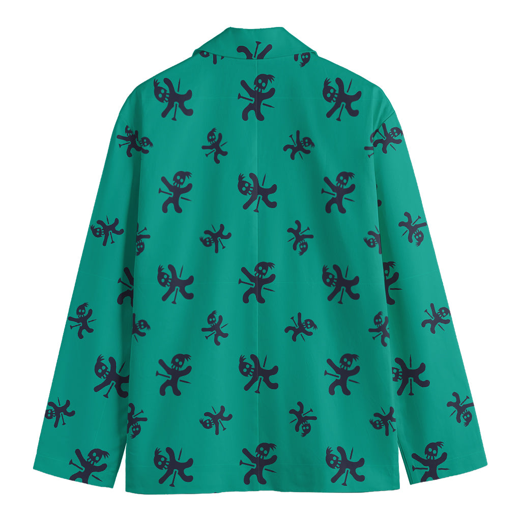 Halloween Voodoo Doll Pattern Print Men's Blazer