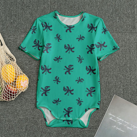 Halloween Voodoo Doll Pattern Print Men's Bodysuit