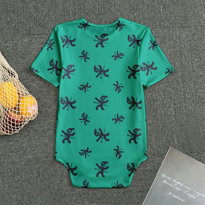 Halloween Voodoo Doll Pattern Print Men's Bodysuit