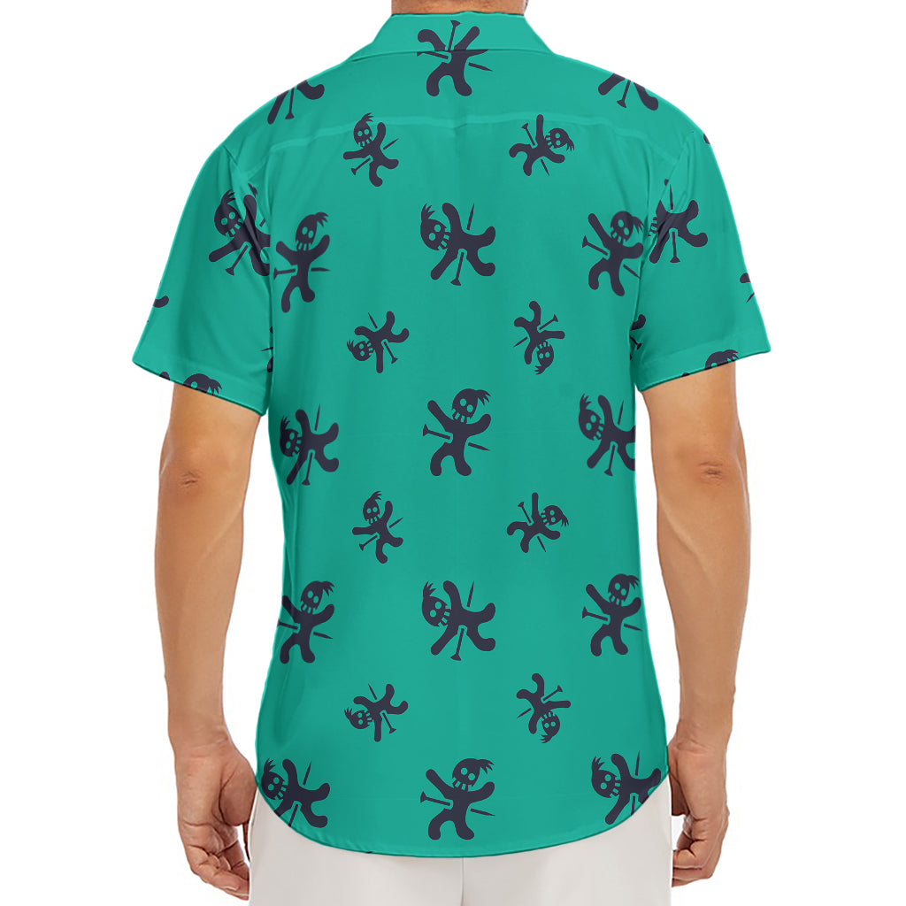 Halloween Voodoo Doll Pattern Print Men's Deep V-Neck Shirt