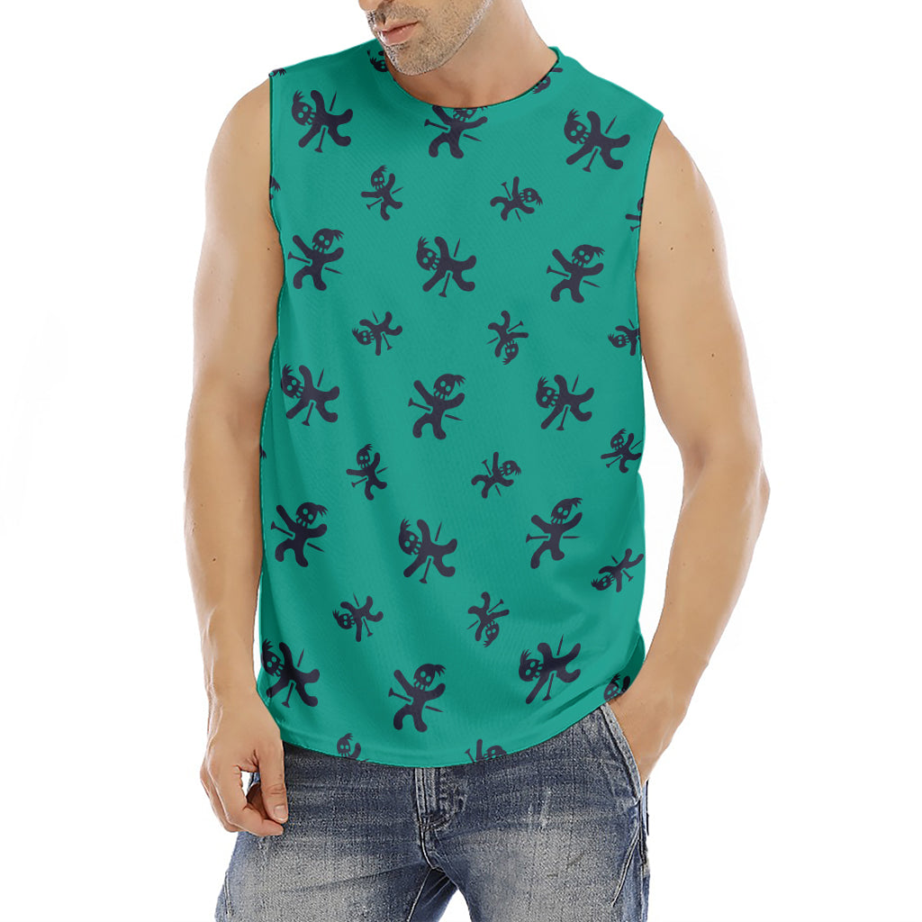 Halloween Voodoo Doll Pattern Print Men's Fitness Tank Top