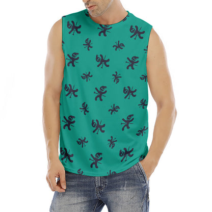 Halloween Voodoo Doll Pattern Print Men's Fitness Tank Top