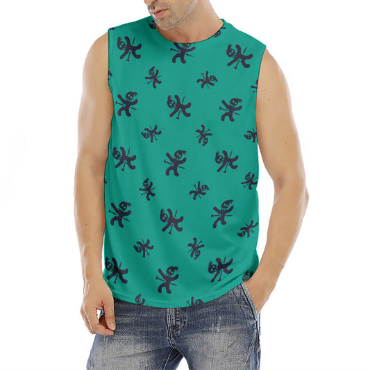 Halloween Voodoo Doll Pattern Print Men's Fitness Tank Top