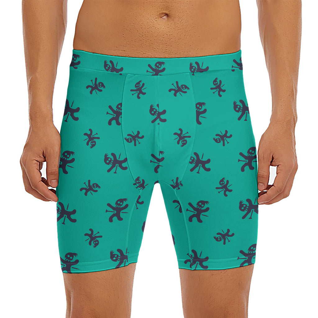 Halloween Voodoo Doll Pattern Print Men's Long Boxer Briefs