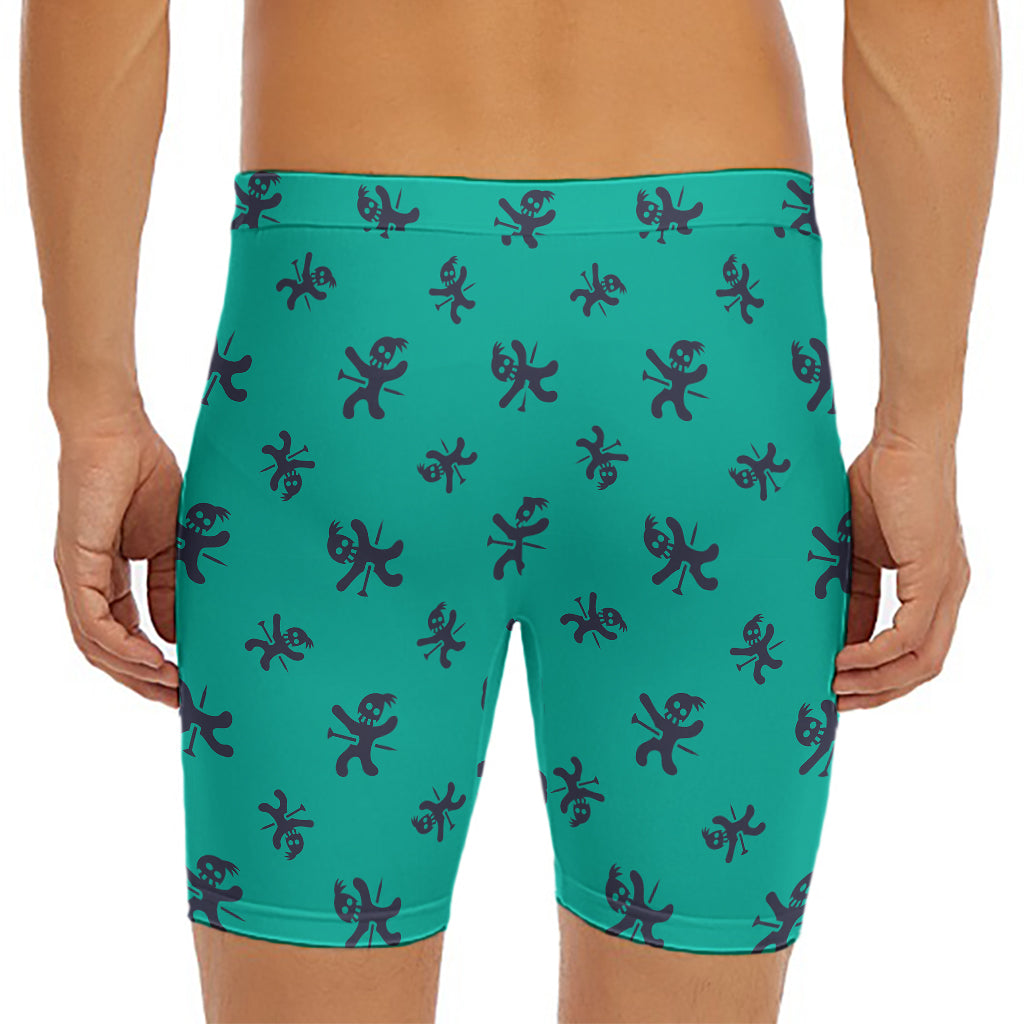 Halloween Voodoo Doll Pattern Print Men's Long Boxer Briefs
