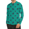 Halloween Voodoo Doll Pattern Print Men's Long Sleeve Rash Guard