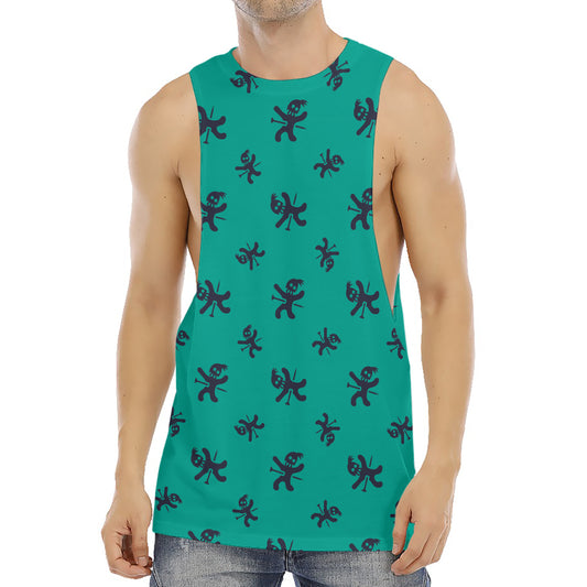 Halloween Voodoo Doll Pattern Print Men's Muscle Tank Top