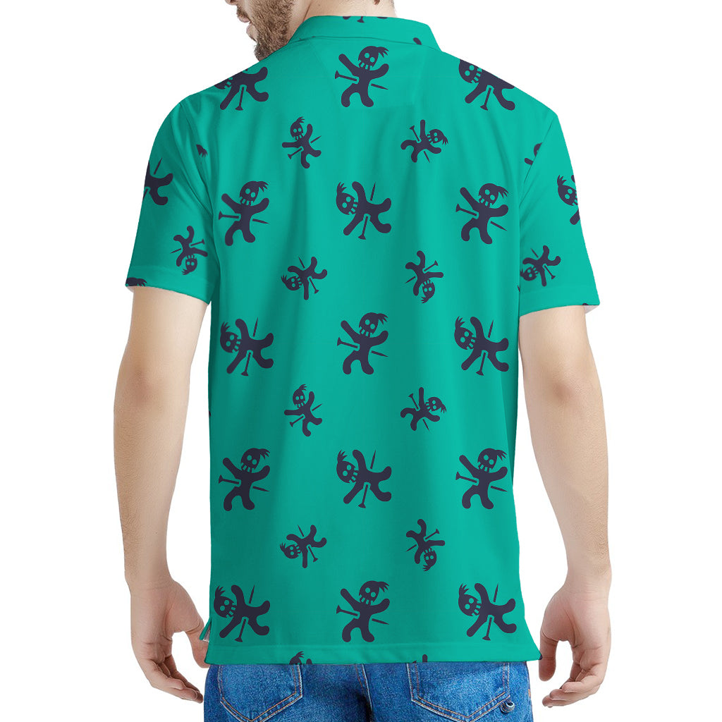 Halloween Voodoo Doll Pattern Print Men's Polo Shirt