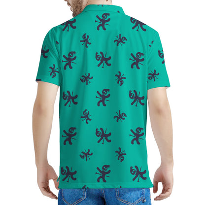 Halloween Voodoo Doll Pattern Print Men's Polo Shirt