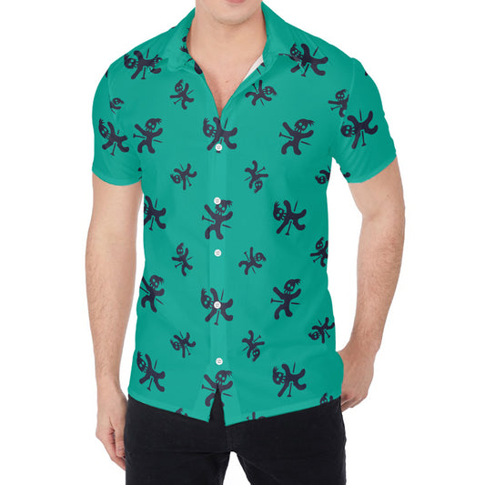 Halloween Voodoo Doll Pattern Print Men's Shirt
