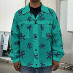 Halloween Voodoo Doll Pattern Print Men's Shirt Jacket