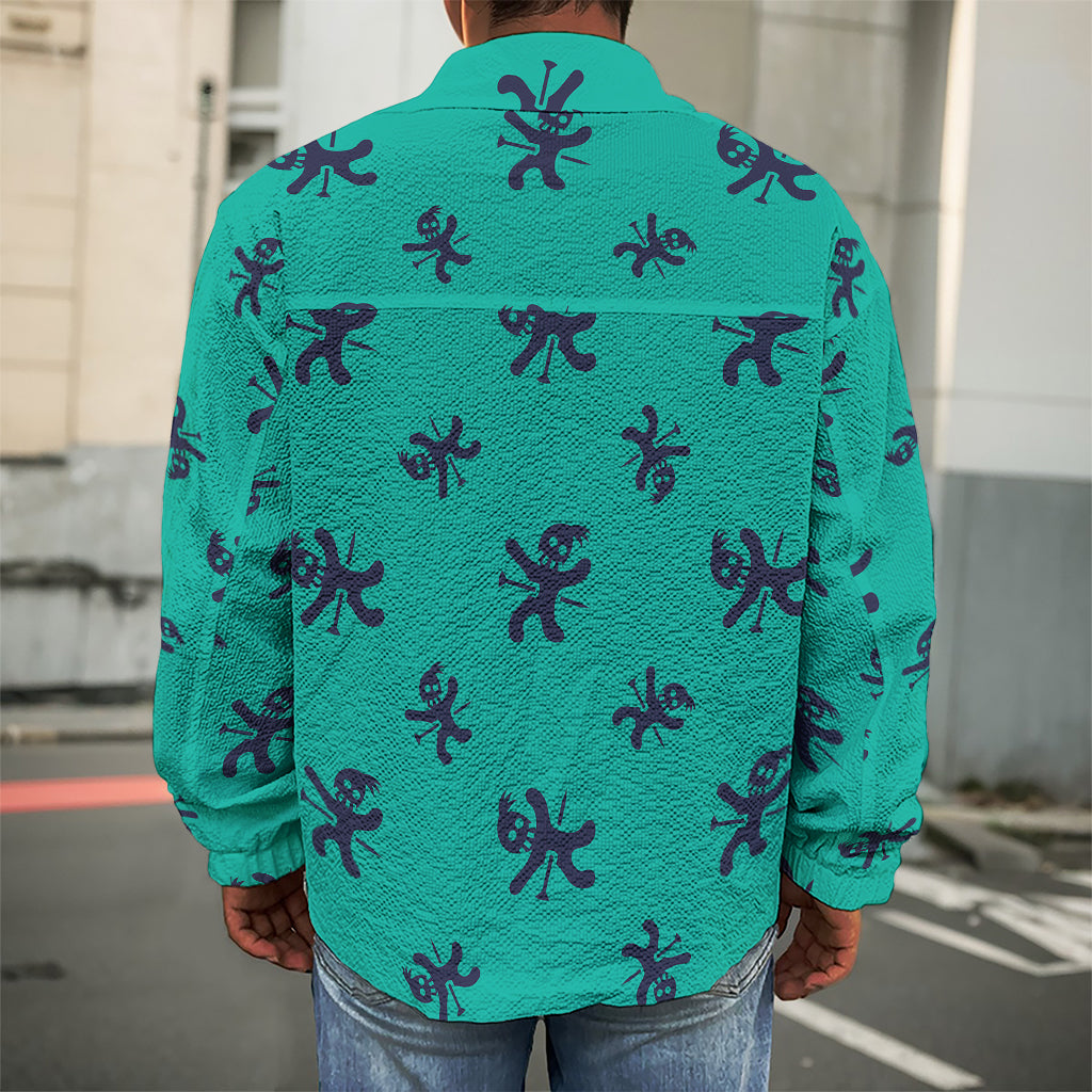 Halloween Voodoo Doll Pattern Print Men's Shirt Jacket