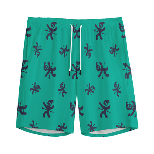 Halloween Voodoo Doll Pattern Print Men's Sports Shorts