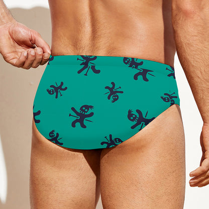 Halloween Voodoo Doll Pattern Print Men's Swim Briefs