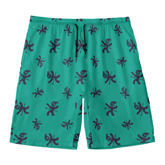 Halloween Voodoo Doll Pattern Print Men's Swim Trunks