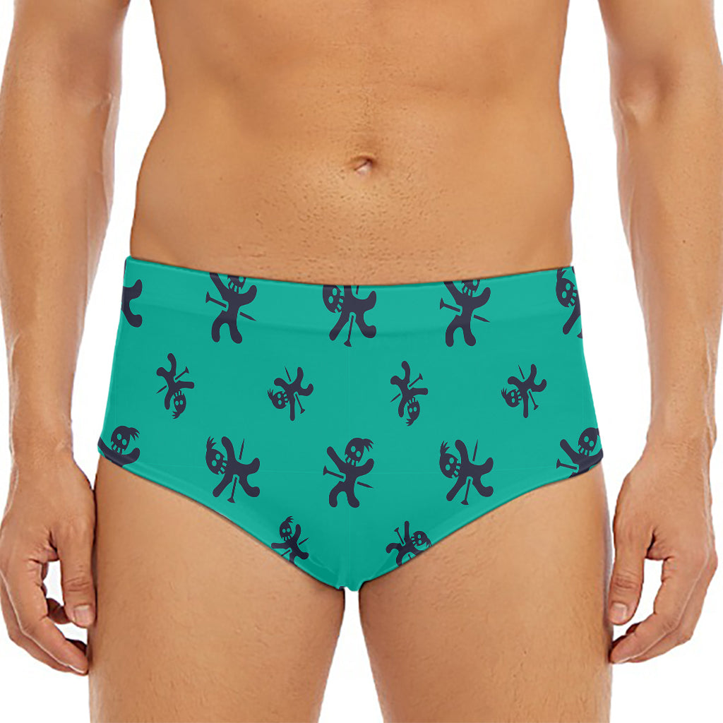 Halloween Voodoo Doll Pattern Print Men's Triangle Swim Briefs