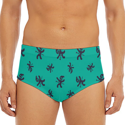Halloween Voodoo Doll Pattern Print Men's Triangle Swim Briefs