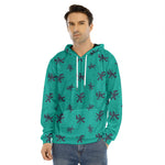 Halloween Voodoo Doll Pattern Print Men's Velvet Pullover Hoodie