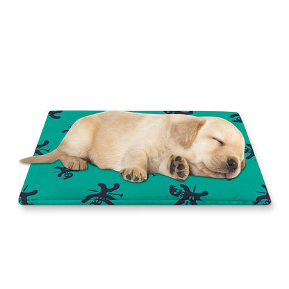 Halloween Voodoo Doll Pattern Print Pet Cooling Mat Cover
