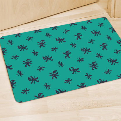 Halloween Voodoo Doll Pattern Print Polyester Doormat