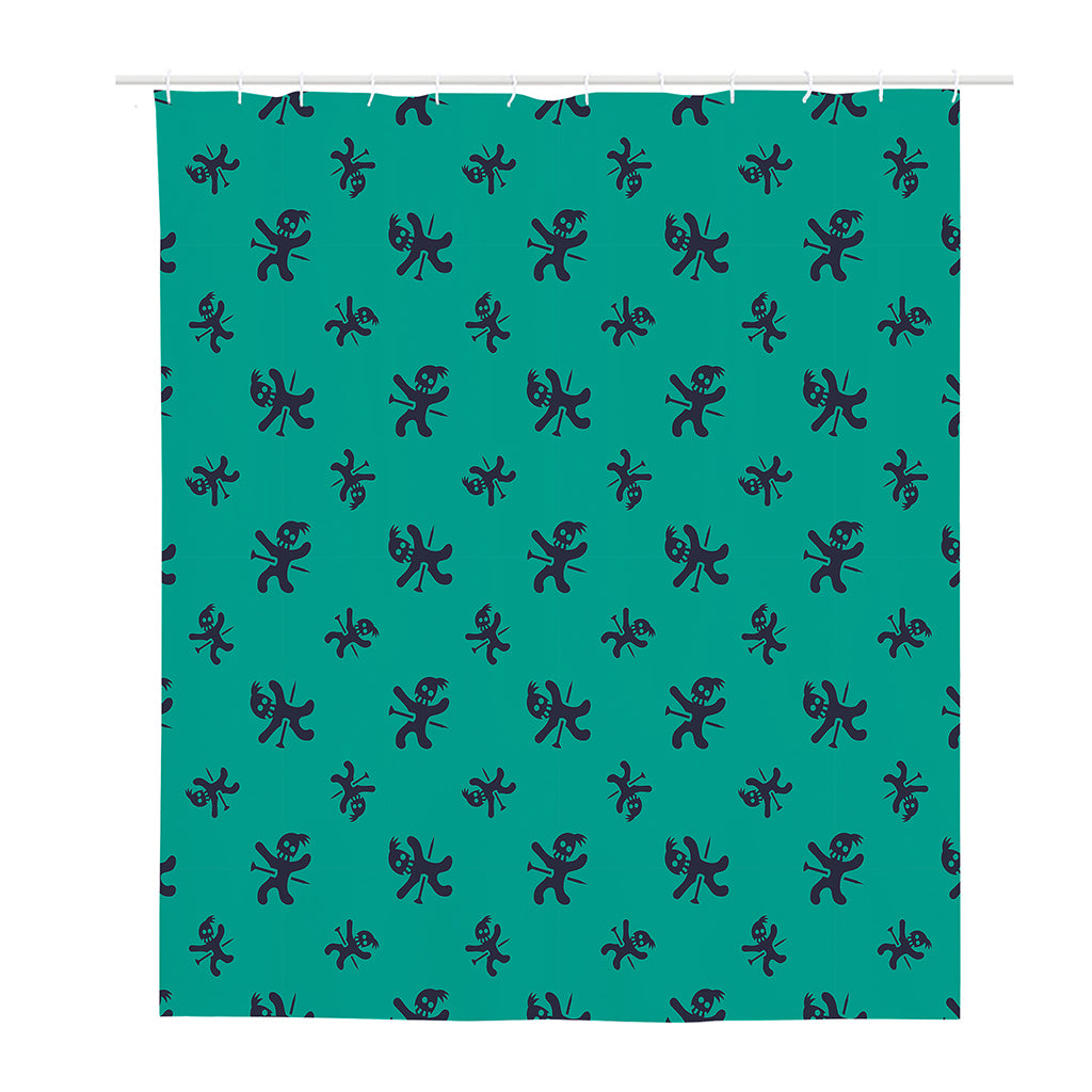 Halloween Voodoo Doll Pattern Print Polyester Shower Curtain