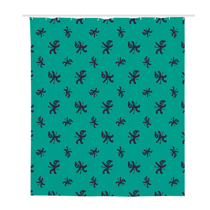 Halloween Voodoo Doll Pattern Print Polyester Shower Curtain