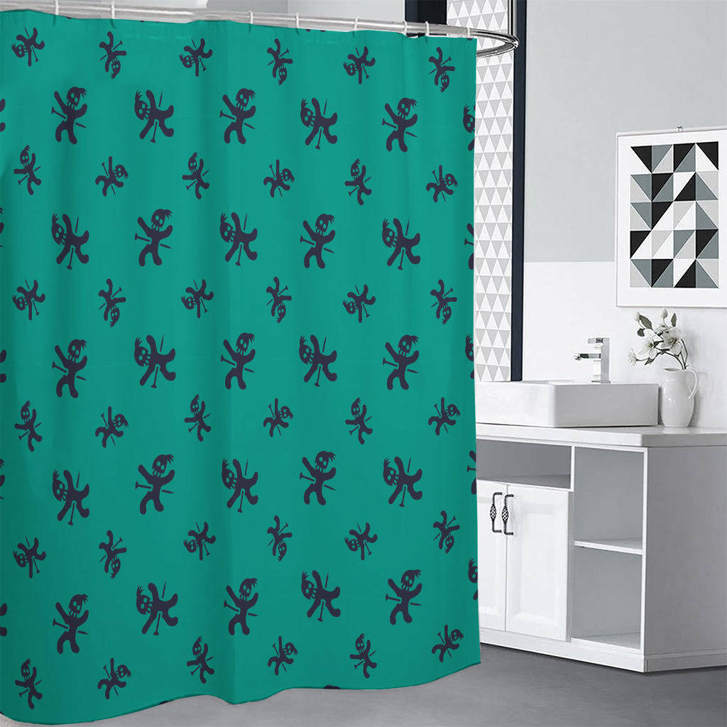 Halloween Voodoo Doll Pattern Print Premium Shower Curtain