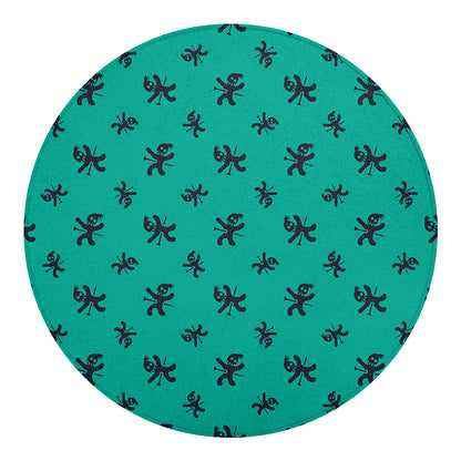 Halloween Voodoo Doll Pattern Print Round Blanket