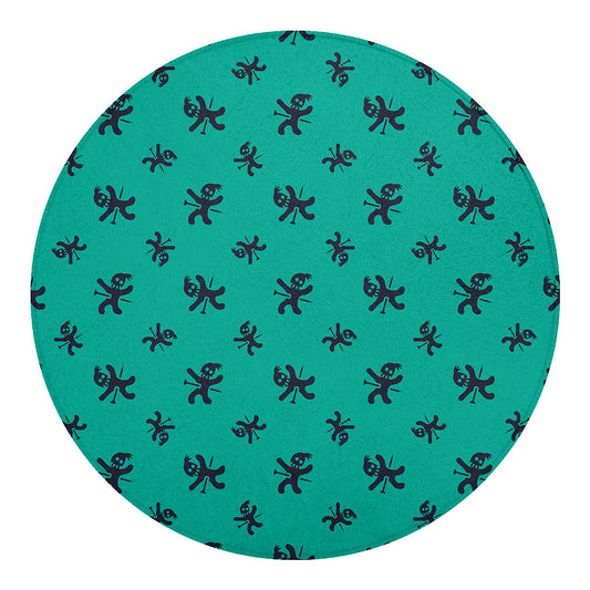 Halloween Voodoo Doll Pattern Print Round Blanket